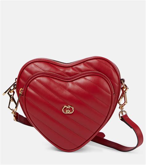 red gucci heart bag|shoulder Gucci chest bag.